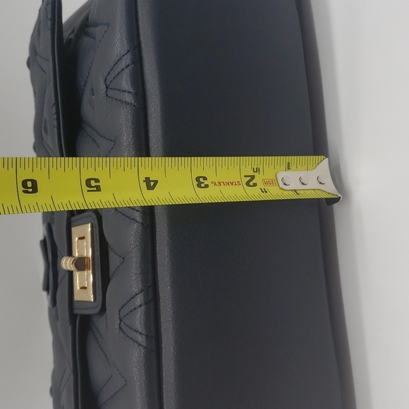 281- Valentino By Mario Valentino Posh Diamond Navy Blue NWT - Picture 14 of 14